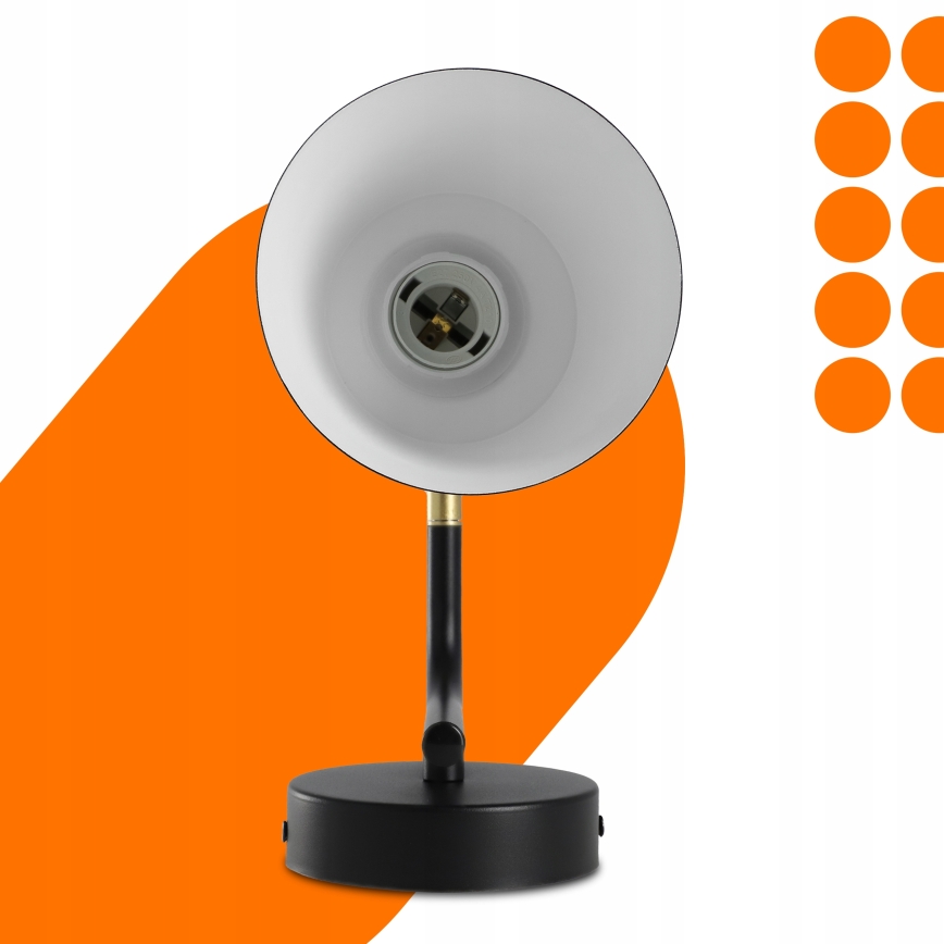 Fali lámpa 1xE27/20W/230V fekete/arany