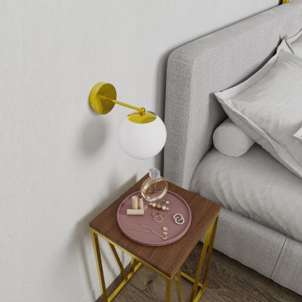 Fali lámpa 1xE27/40W/230V arany/fehér