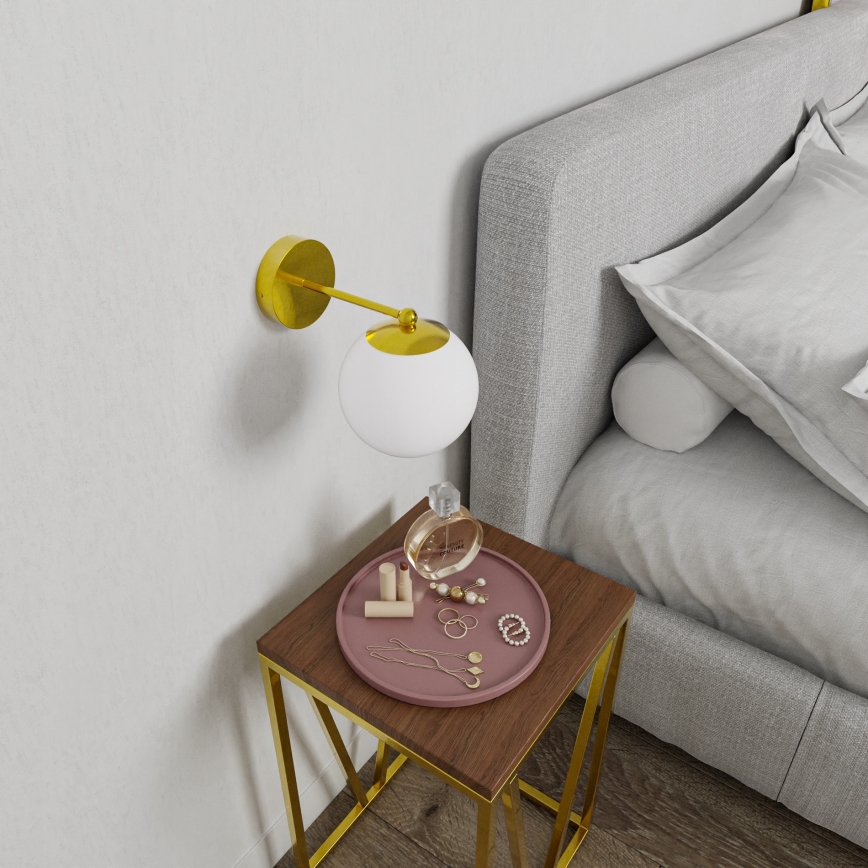 Fali lámpa 1xE27/40W/230V arany/fehér