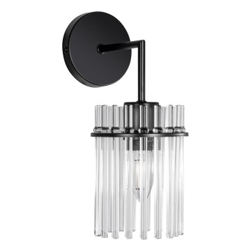 Fali lámpa 1xE27/60W/230V fekete/átlátszó