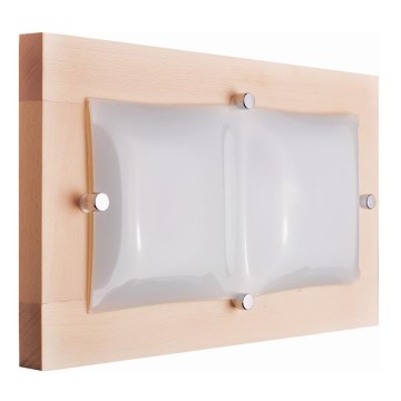 Fali lámpa 2xE27/20W/230V bükkfa