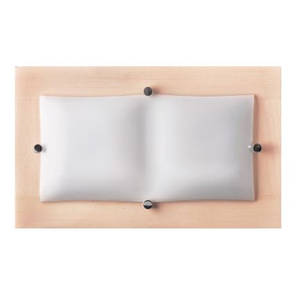 Fali lámpa 2xE27/20W/230V bükkfa