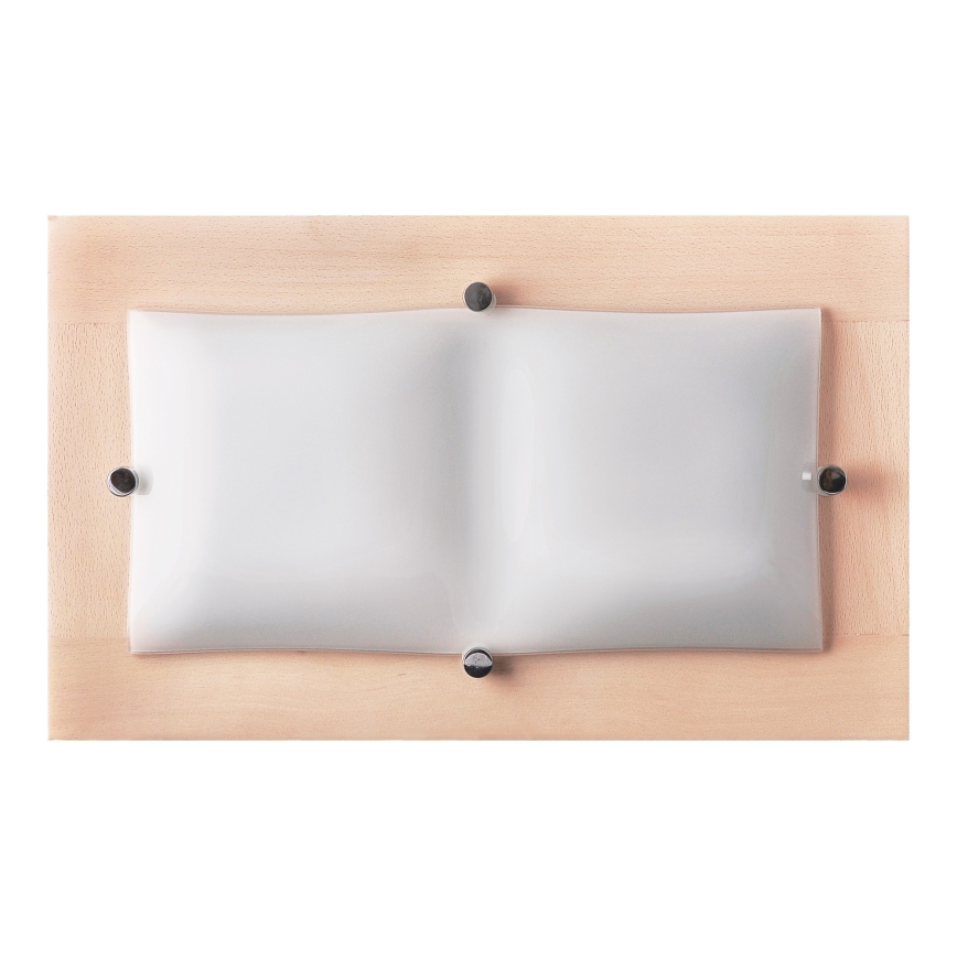 Fali lámpa 2xE27/20W/230V bükkfa