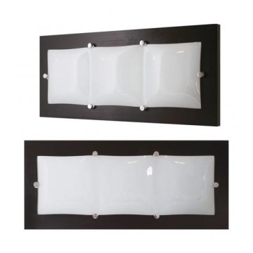 Fali lámpa 3xE27/20W/230V wenge/bükkfa