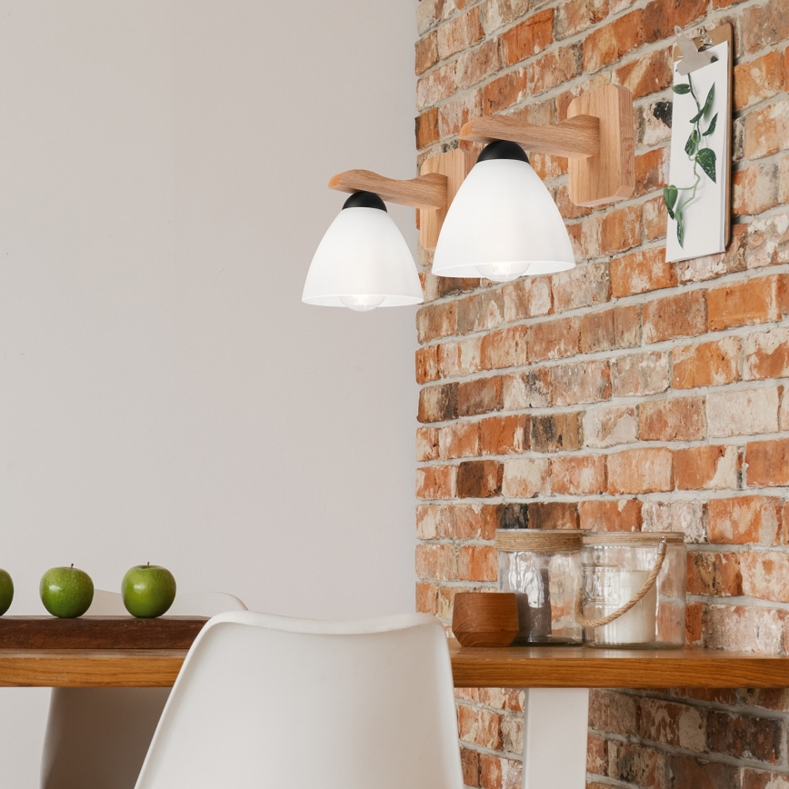 Fali lámpa ADRIANO 1xE27/60W/230V tölgy