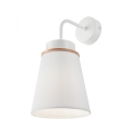 Fali lámpa AGUSTINO 1xE27/60W/230V fehér/bükkfa