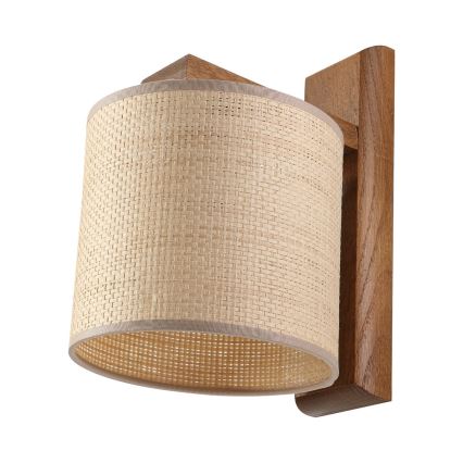 Fali lámpa AIDA 1xE27/15W/230V tölgy/raffia