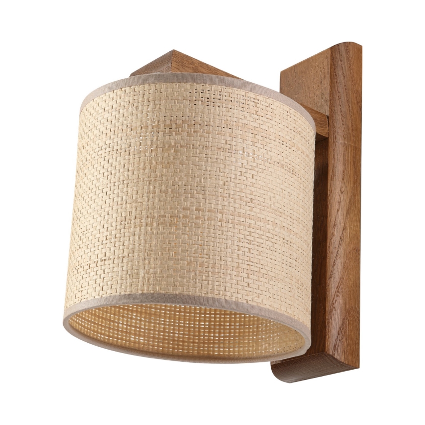 Fali lámpa AIDA 1xE27/15W/230V tölgy/raffia