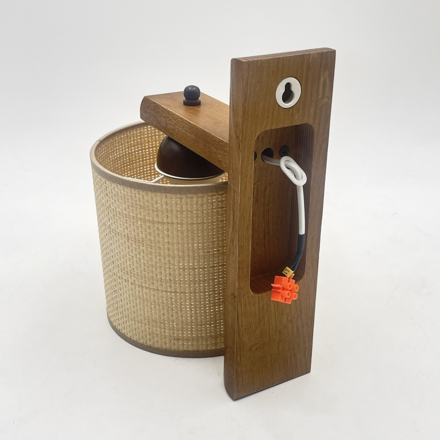 Fali lámpa AIDA 1xE27/15W/230V tölgy/raffia