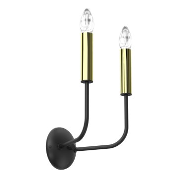 Fali lámpa AKASYA 2xE14/15W/230V fekete/arany