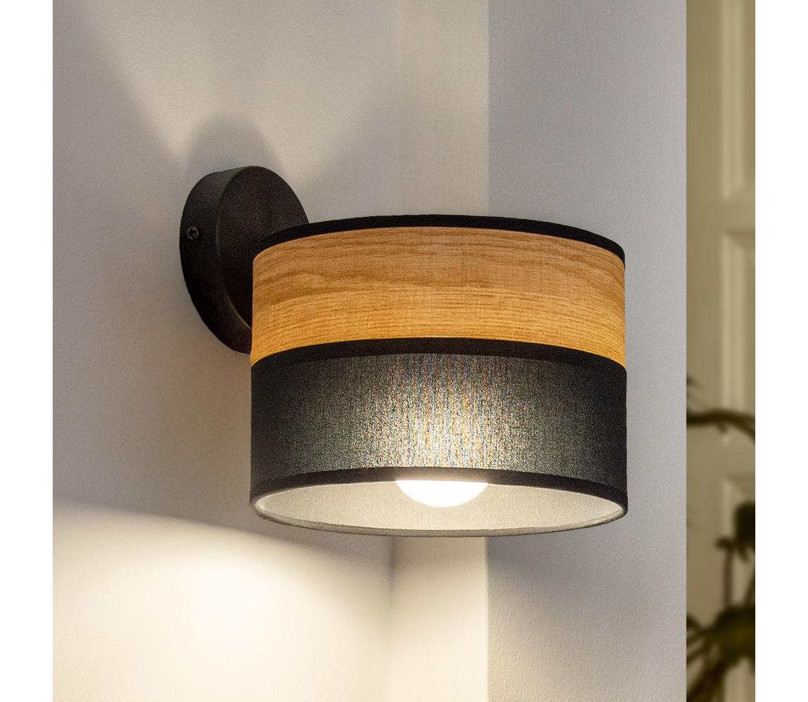 Fali lámpa ALBA 1xE27/15W/230V fekete/barna KK