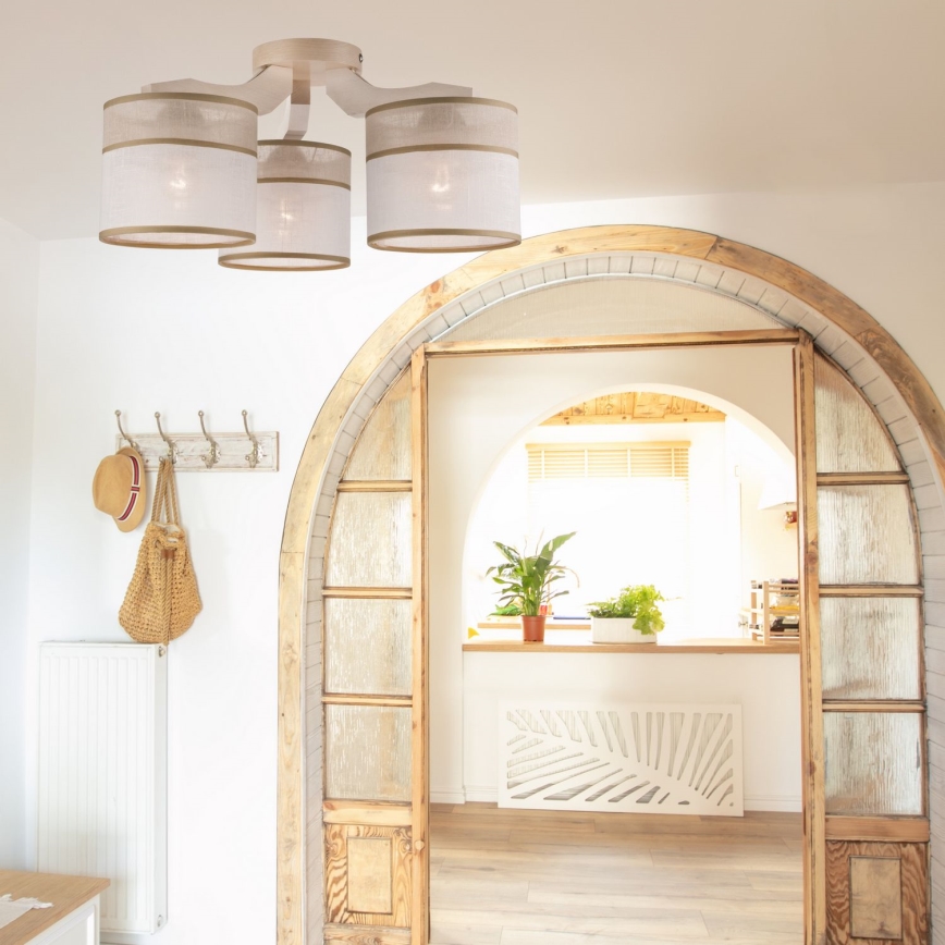 Fali csillár ANDREA 3xE27/60W/230V bükk