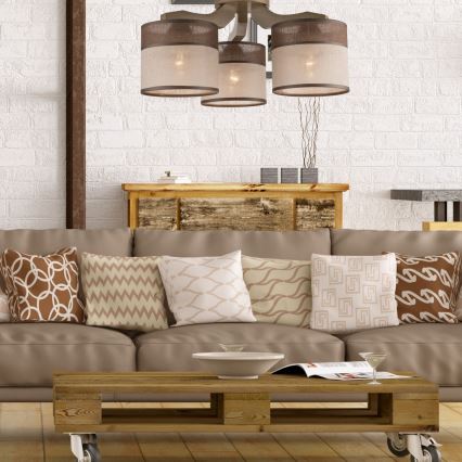 Fali csillár ANDREA 3xE27/60W/230V bükk