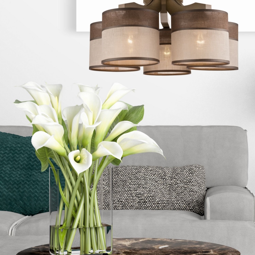 Fali csillár ANDREA 5xE27/60W/230V bükk