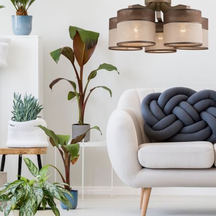 Fali csillár ANDREA 5xE27/60W/230V bükk