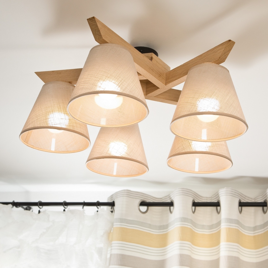 Fali lámpa ANTONIO 5xE14/40W/230V tölgy