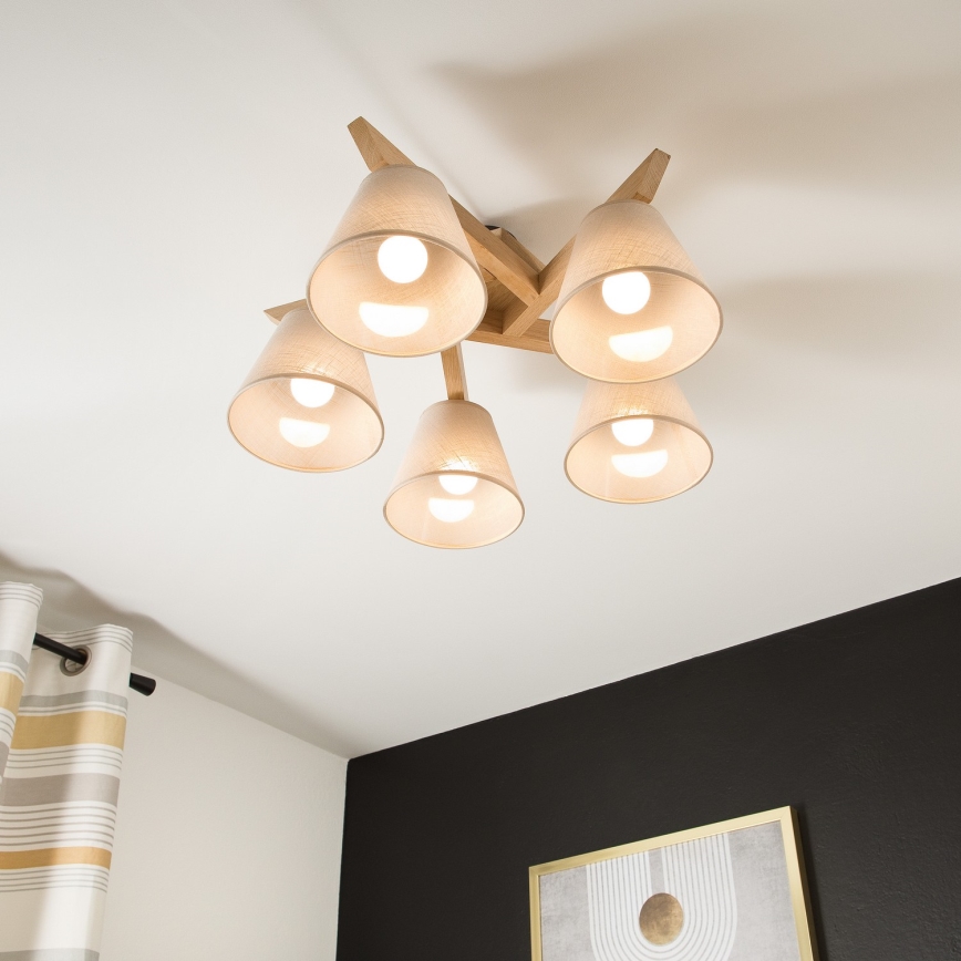 Fali lámpa ANTONIO 5xE14/40W/230V tölgy