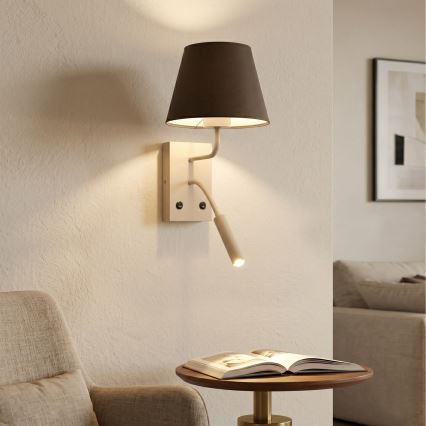 Fali lámpa ARDEN 1xE27/15W/230V + 1xG9/8W bézs/barna