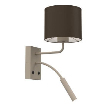 Fali lámpa ARDEN 1xE27/15W/230V + 1xG9/8W bézs/barna