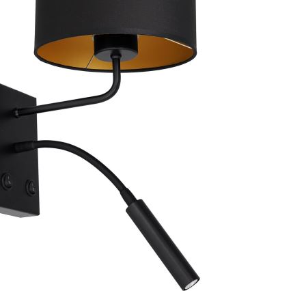 Fali lámpa ARDEN 1xE27/60W/230V + 1xG9/8W fekete/arany