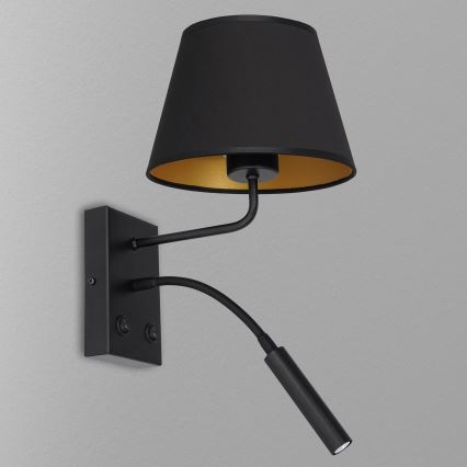 Fali lámpa ARDEN 1xE27/60W/230V + 1xG9/8W fekete/arany