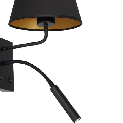 Fali lámpa ARDEN 1xE27/60W/230V + 1xG9/8W fekete/arany