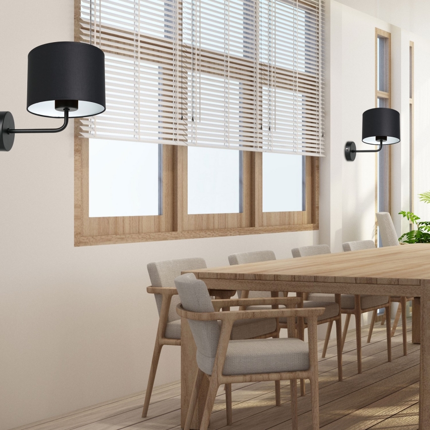 Fali lámpa ARDEN 1xE27/60W/230V fekete/fehér