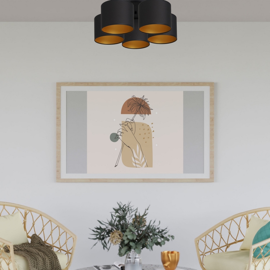 Függesztett lámpa ARDEN 5xE27/60W/230V fekete/arany