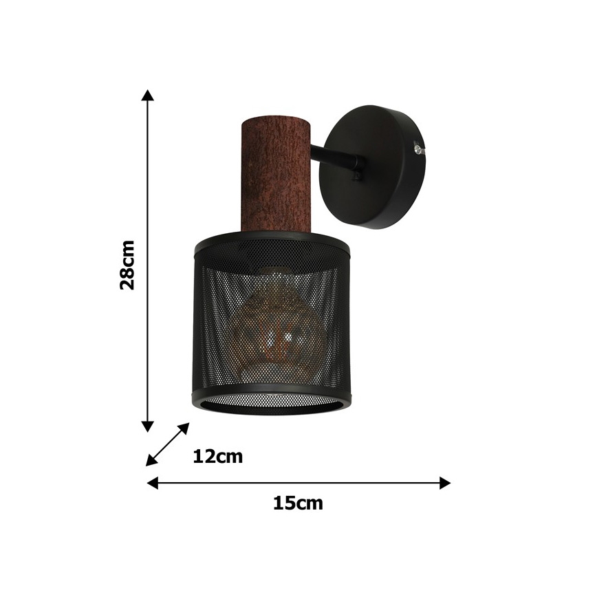 Fali lámpa ARES BLACK 1xE27/60W/230V