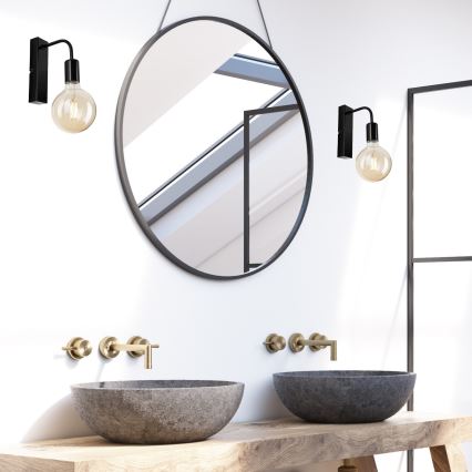 Fali lámpa ASTRID 1xE27/60W/230V fényes fekete