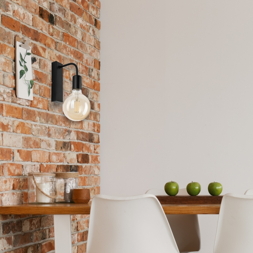Fali lámpa ASTRID 1xE27/60W/230V matt fekete
