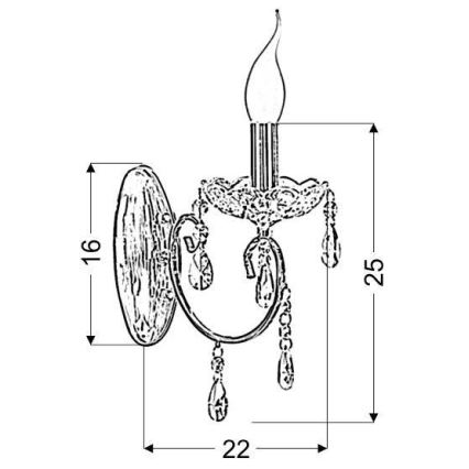 Fali lámpa AURORA 1xE14/40W/230V