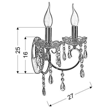 Fali lámpa AURORA 2xE14/40W/230V