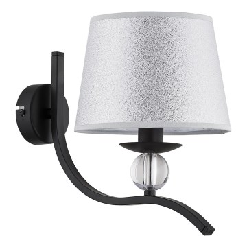 Fali lámpa BARNI 1xE14/10W/230V fekete/ezüst