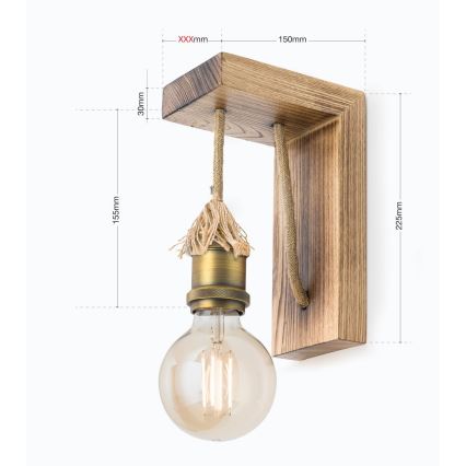 Fali lámpa BASSENA 1xE27/60W/230V