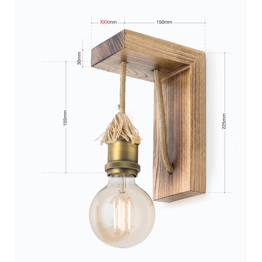 Fali lámpa BASSENA 1xE27/60W/230V