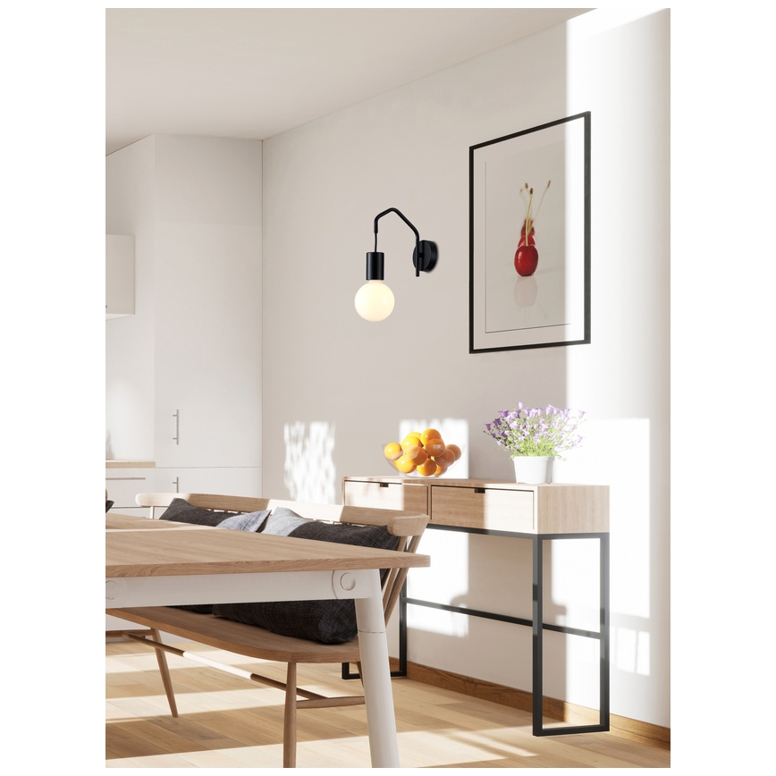 Fali lámpa BASSO 1xE27/40W/230V fekete