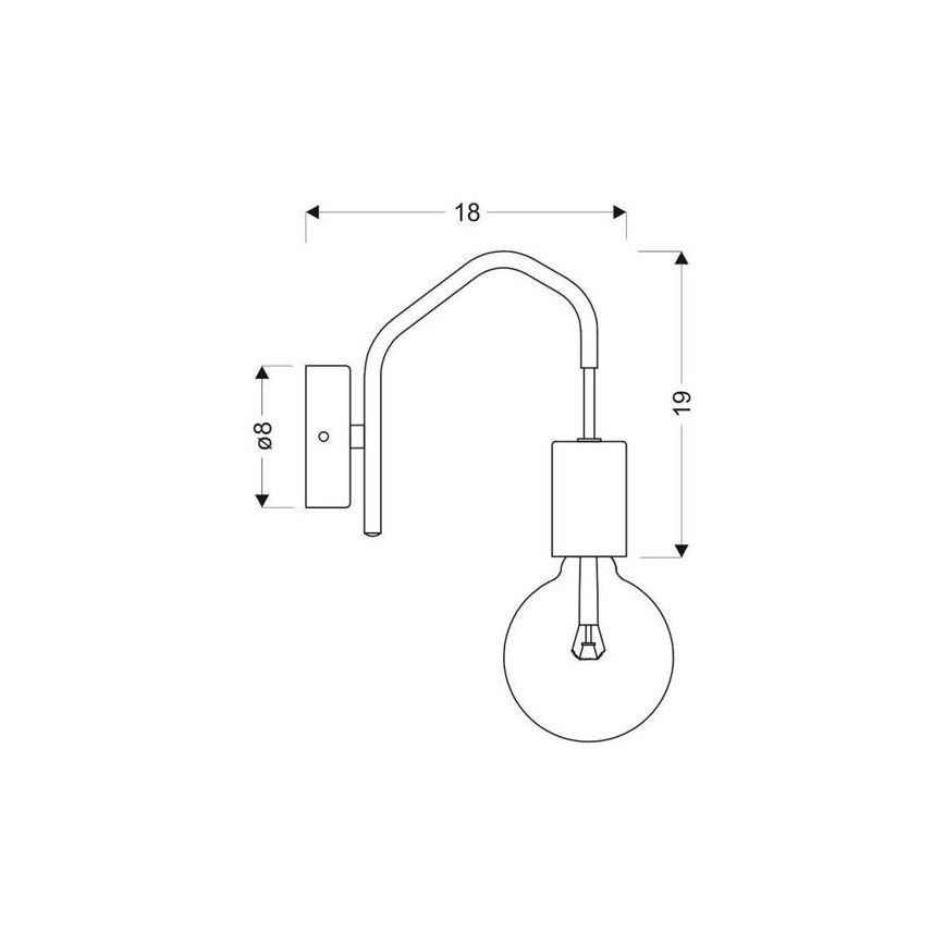 Fali lámpa BASSO 1xE27/40W/230V fekete
