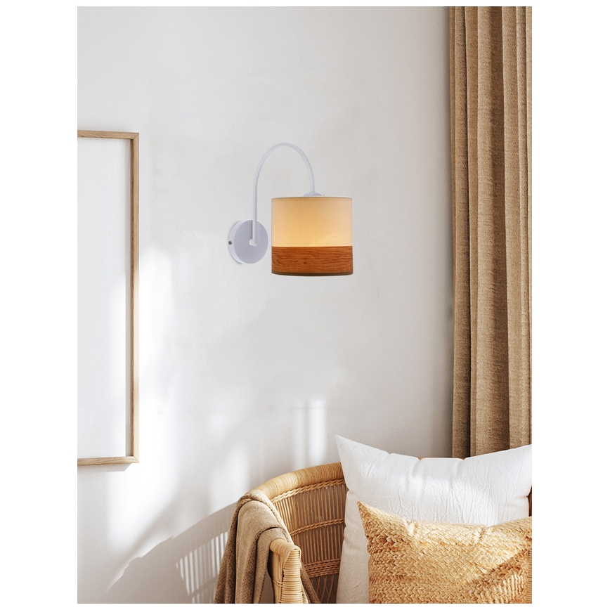 Fali lámpa BIANCO 1xE27/40W/230V fehér/barna