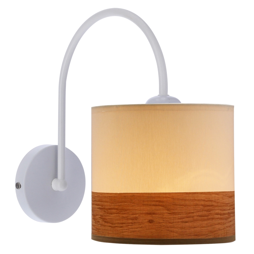 Fali lámpa BIANCO 1xE27/40W/230V fehér/barna