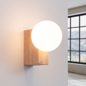 Fali lámpa BULBO 1xG9/8W/230V bükkfa/fehér