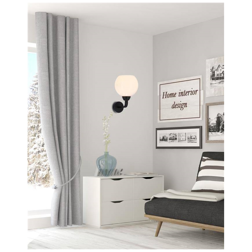 Fali lámpa CALDERA 1xE27/60W/230V fekete