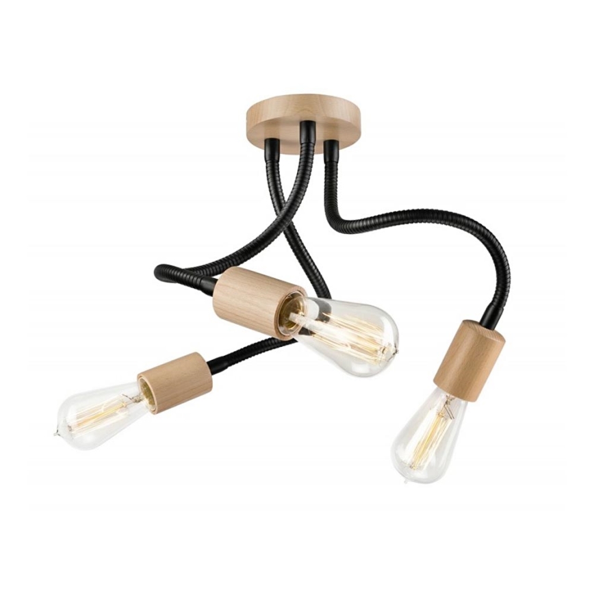 Fali lámpa CAMERON 3xE27/60W/230V bükk