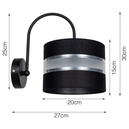 Fali lámpa CORAL 1xE27/60W/230V fekete