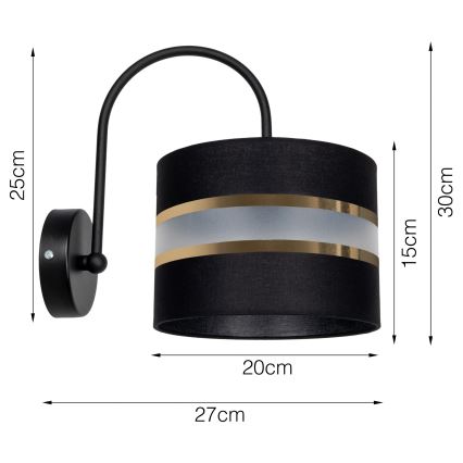 Fali lámpa CORAL 1xE27/60W/230V fekete