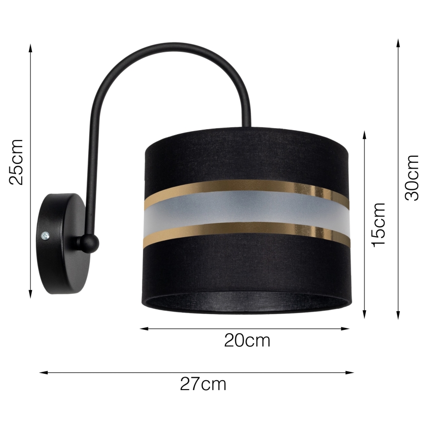 Fali lámpa CORAL 1xE27/60W/230V fekete