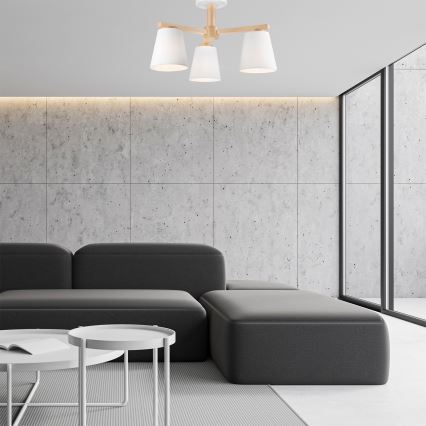 Fali csillár ELLIE 3xE27/60W/230V bükk