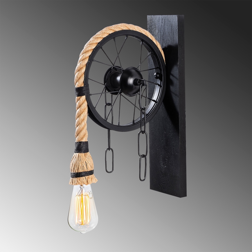 Fali lámpa EREBOS 1xE27/40W/230V fekete/barna