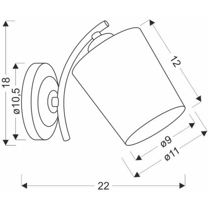 Fali lámpa ESNYR 1xE27/40W/230V fekete/fehér