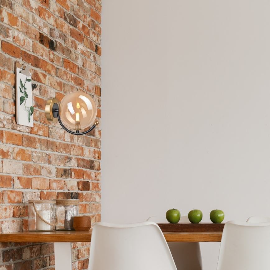 Fali lámpa GEORGIA 1xE14/5W/230V arany/füstös bézs